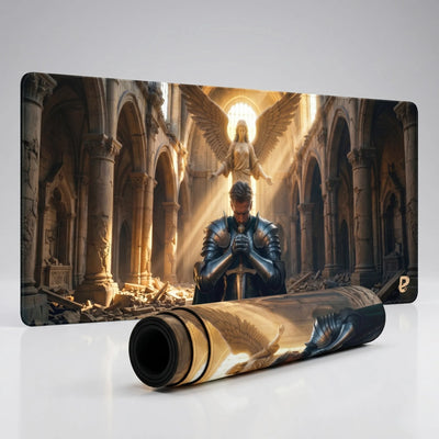 PopMyPad - XXL Gaming Mouse Pad - Knight & Divine Angel Edition