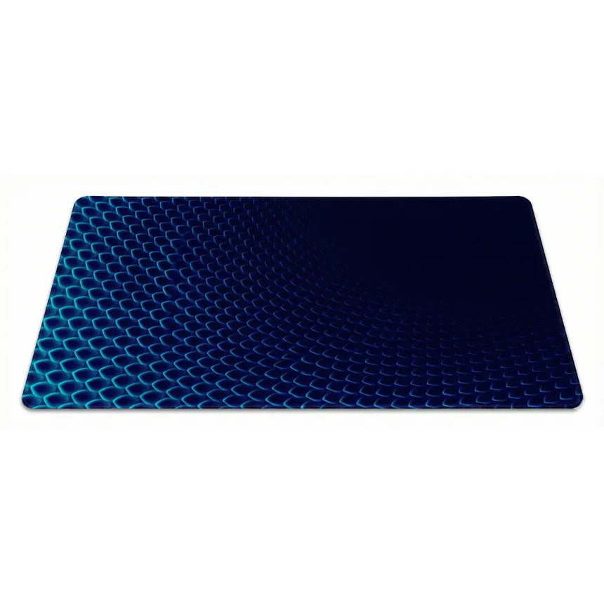 3D Polygon Design Mouse Pad - Abyssal Blue & Electric Cyan
