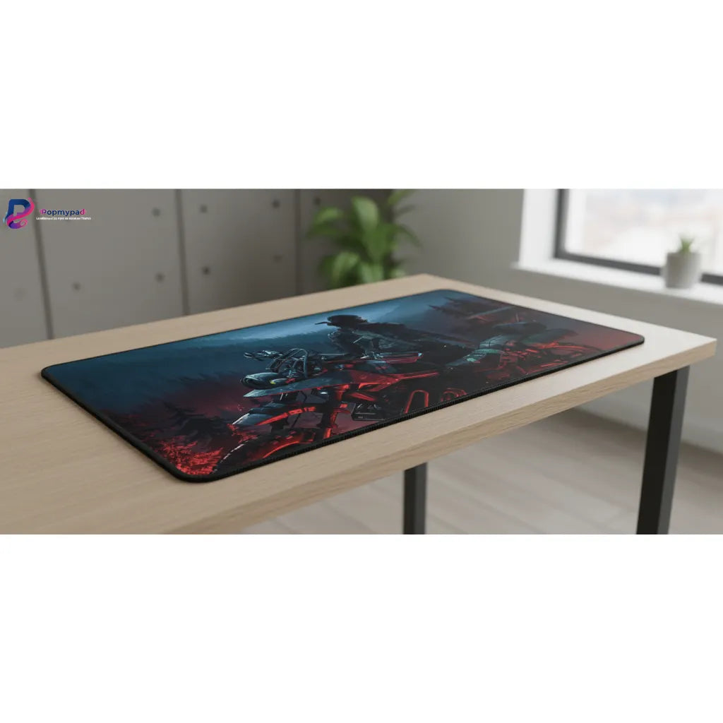 Tapis de Souris Gamer Days Gone - Survie et Précision Ultime sur une table, mettant en scène Deacon St. John.