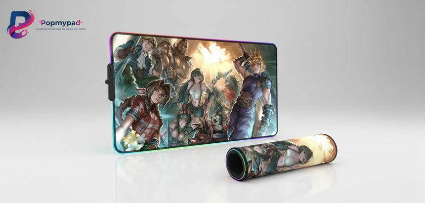 Tapis de Souris Gamer Final Fantasy VII - Édition Légendes de Midgar (XXL) avec artwork des héros de Midgar.