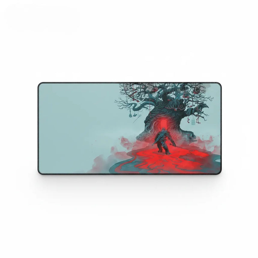 Tapis de Souris Gamer The Witcher - Édition Loup Géométrique XXL avec design géométrique et ambiance sombre.