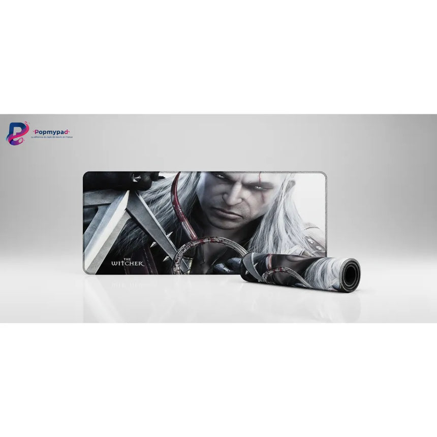 Tapis de Souris Gamer The Witcher Précision du Loup Blanc - Format XXL avec Geralt de Riv en haute définition.