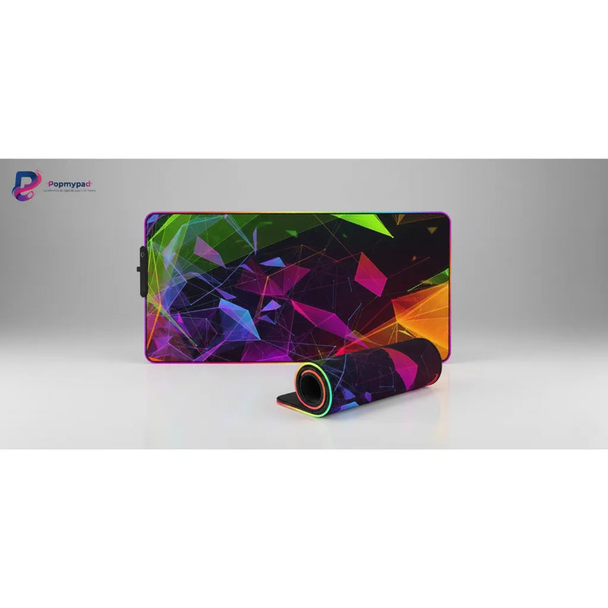 XXL Gaming Mouse Pad - Neon Geometric & Cyber-Art Design