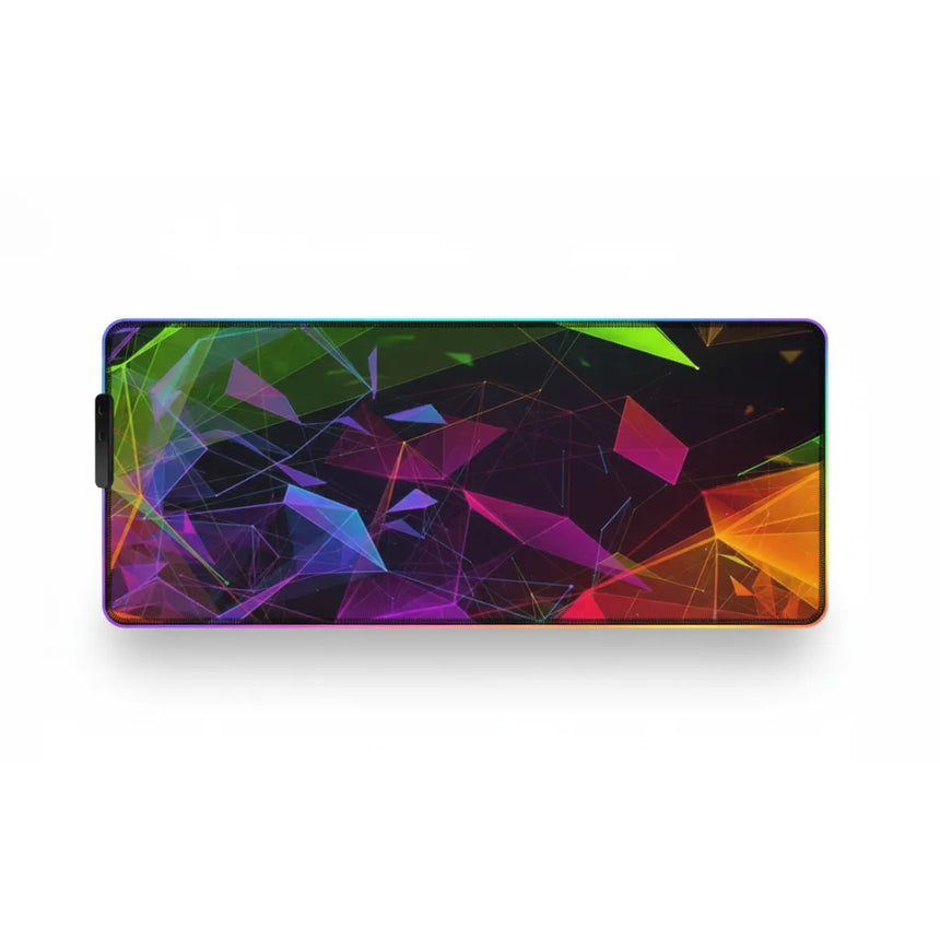 XXL Gaming Mouse Pad - Neon Geometric & Cyber-Art Design