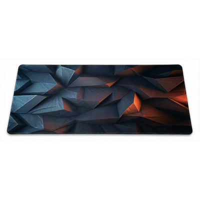 Gaming Mouse Pad - Polygon Edition: Blue & Orange Geometric Design