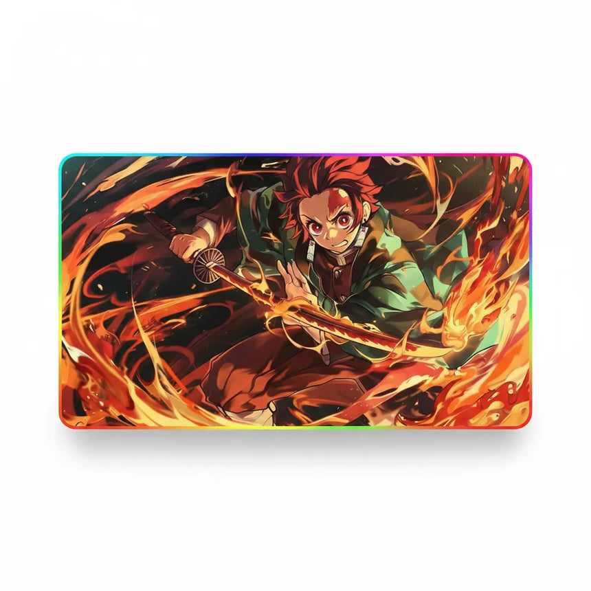 Demon Slayer Gaming Mouse Pad - Tanjiro Fire Dance (Hinokami Kagura)