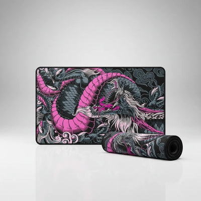 Neon Dragon Gaming Mouse Pad - Pink & Black - XXL