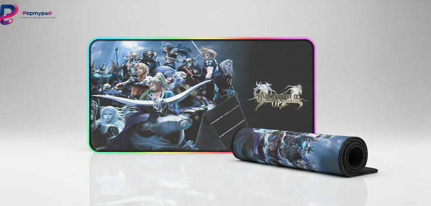 Tapis de Souris Gaming Final Fantasy - Édition Collector Dissidia Legend avec des personnages emblématiques sur fond épique.