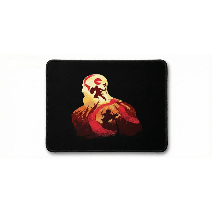 Tapis de Souris Gaming God of War - Design Kratos & Atreus - Précision & Glisse Ultime avec silhouettes héroïques.