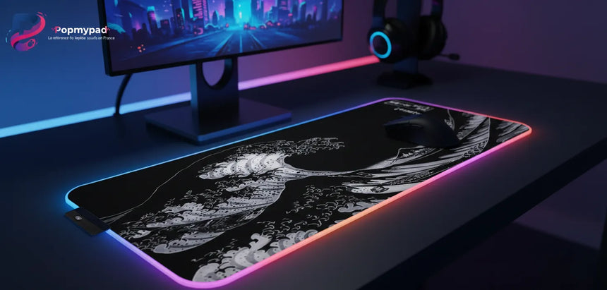 "Great Wave" Gaming Mouse Pad – Premium Monochrome Japanese Design