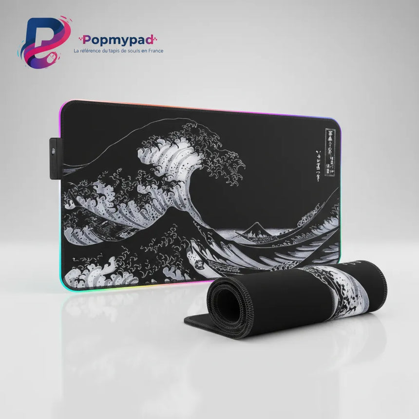"Great Wave" Gaming Mouse Pad – Premium Monochrome Japanese Design