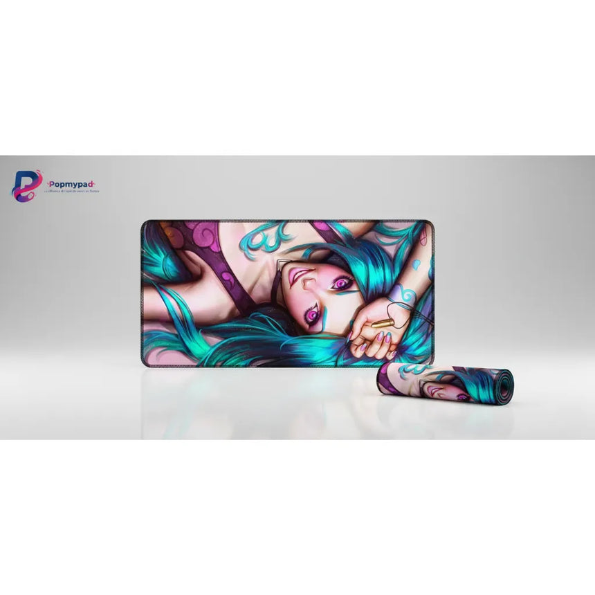 Tapis de Souris Gaming Jinx - League of Legends - Édition Chaos Néon XXL avec design néon-punk électrisant.