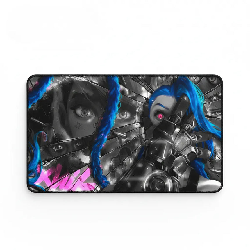Tapis de Souris Gaming Jinx & Vi - Arcane League of Legends avec design vibrant et cinématographique.