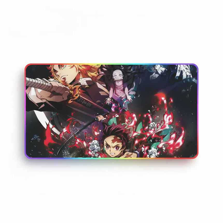 RGB Gaming Mouse Pad - Demon Slayer Edition: Breath of Fire