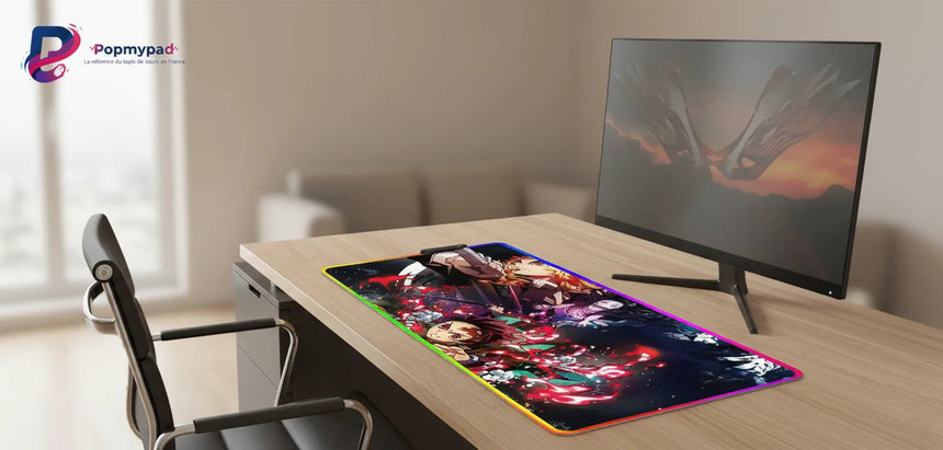 RGB Gaming Mouse Pad - Demon Slayer Edition: Breath of Fire
