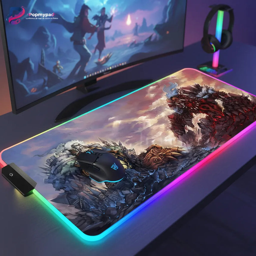 RGB Gaming Mouse Pad - Legendary Duel Edition: Azeroth
