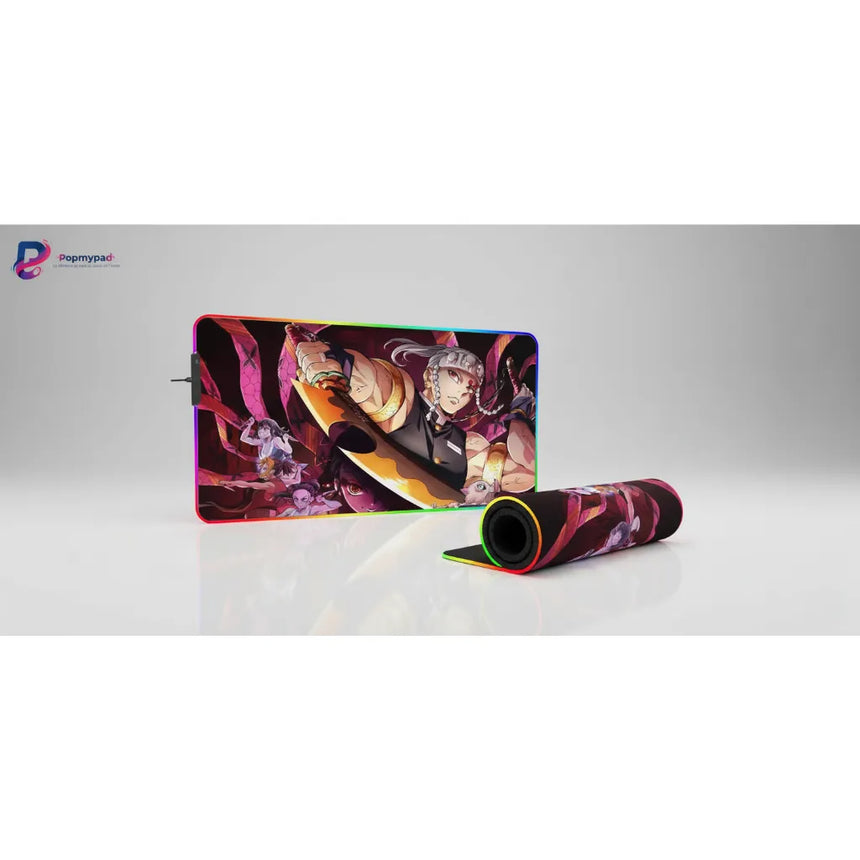 Demon Slayer RGB Gaming Mouse Pad - Tengen Uzui & Tanjiro Edition - XXL