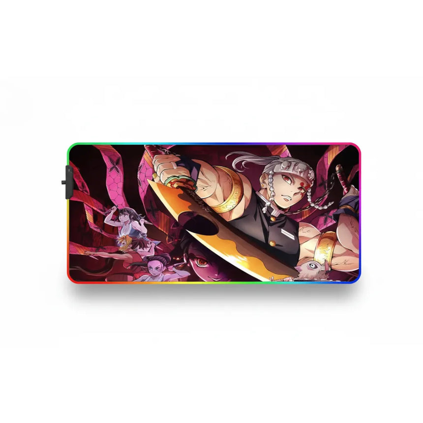 Demon Slayer RGB Gaming Mouse Pad - Tengen Uzui & Tanjiro Edition - XXL