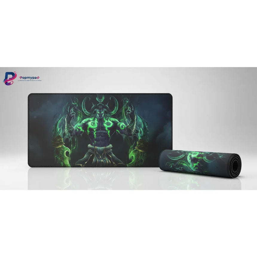 Tapis de Souris Gaming World of Warcraft - Édition Illidan Stormrage : Précision & Puissance Fel avec design d'Illidan