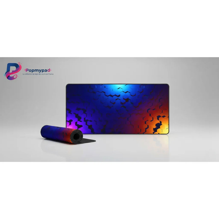 XXL Gaming Mouse Pad - Futuristic Hexagonal 3D Design