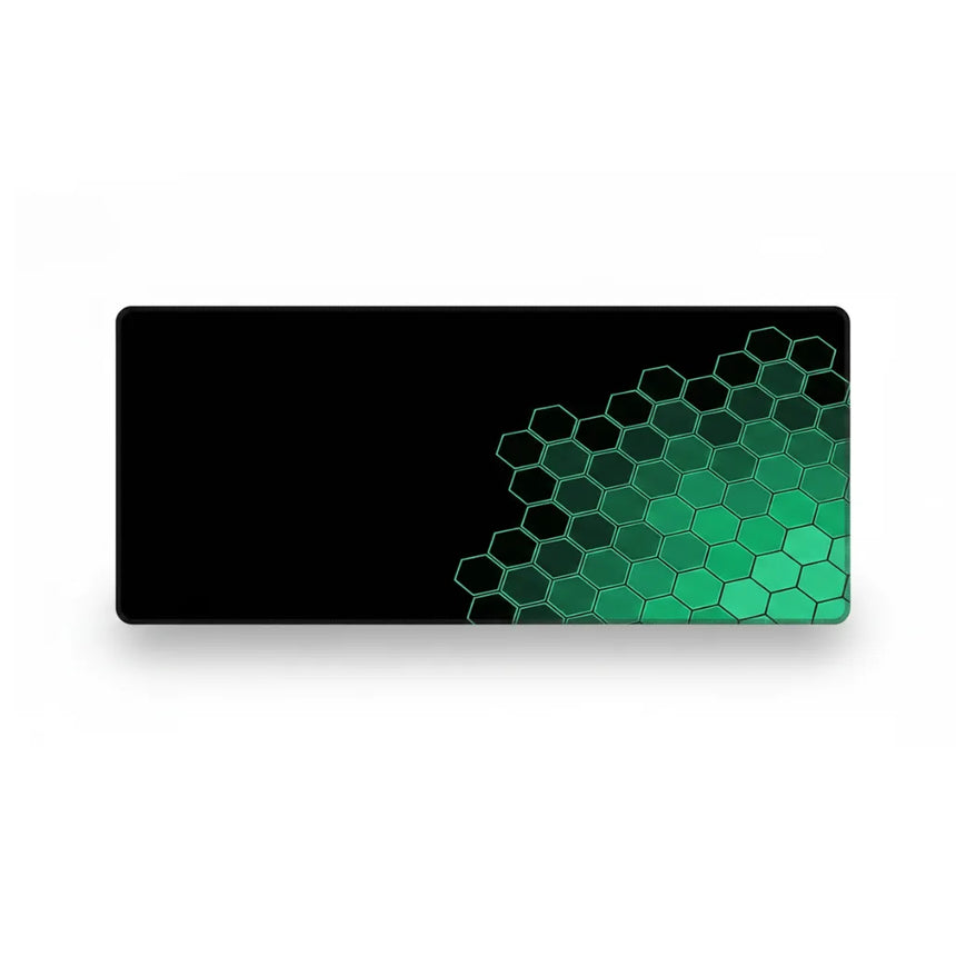 XXL Gaming Mouse Pad - Futuristic Design Emerald Green Hexagons