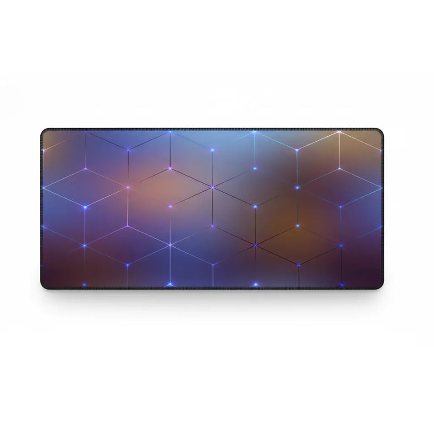 XXL Gaming Mouse Pad - Futuristic Geometric & Neon Design