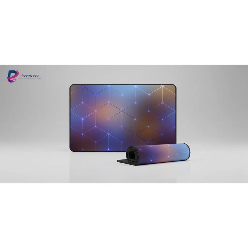 XXL Gaming Mouse Pad - Futuristic Geometric & Neon Design