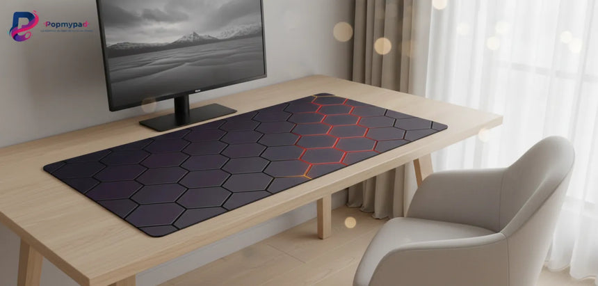 XXL Gaming Mouse Pad - 3D Hexagonal Design "Cyber Fusion"
