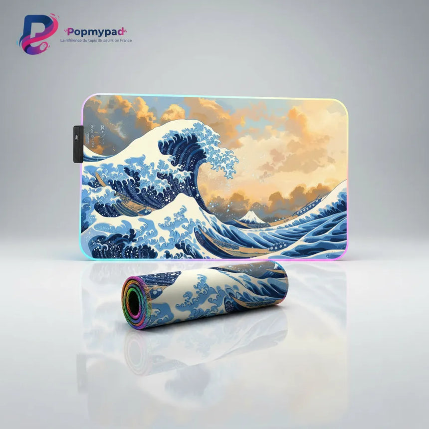 XXL Gaming Mouse Pad - The Great Wave off Kanagawa RGB