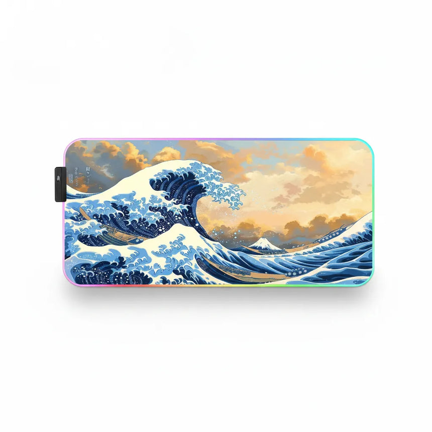 XXL Gaming Mouse Pad - The Great Wave off Kanagawa RGB