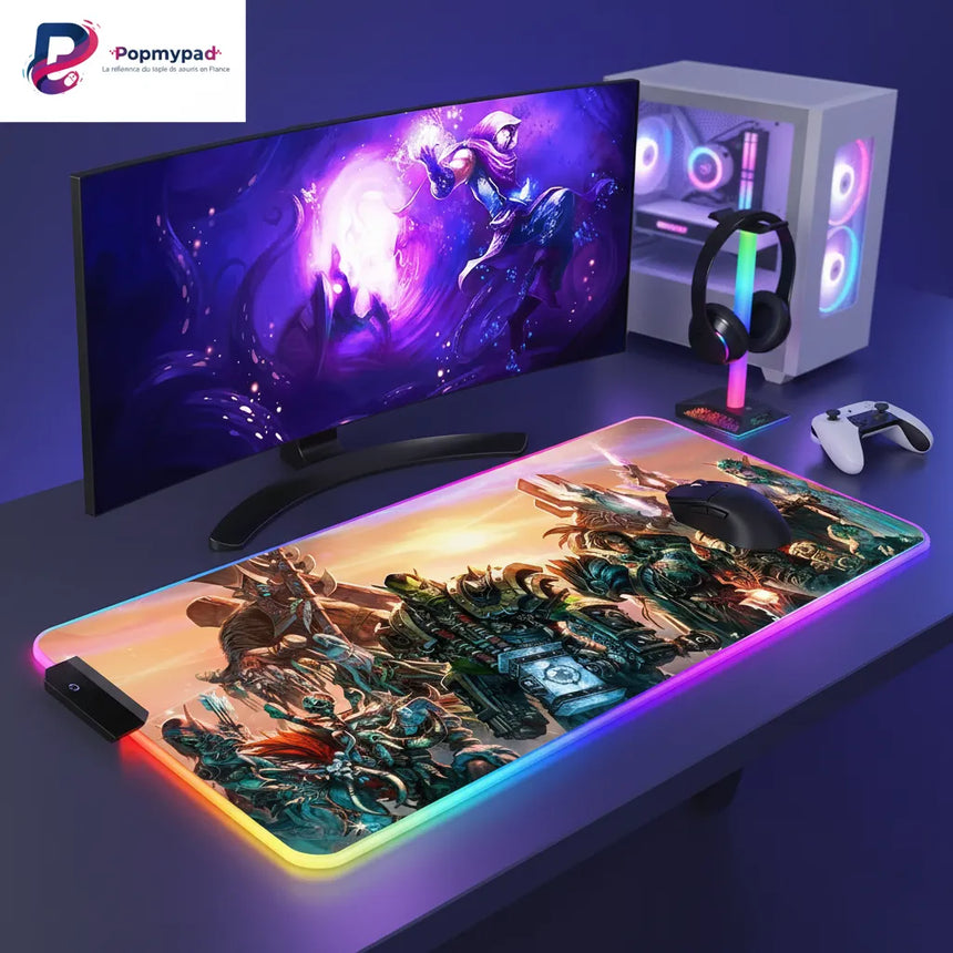 XXL Gaming Mouse Pad World of Warcraft - RGB Azeroth Legends Edition