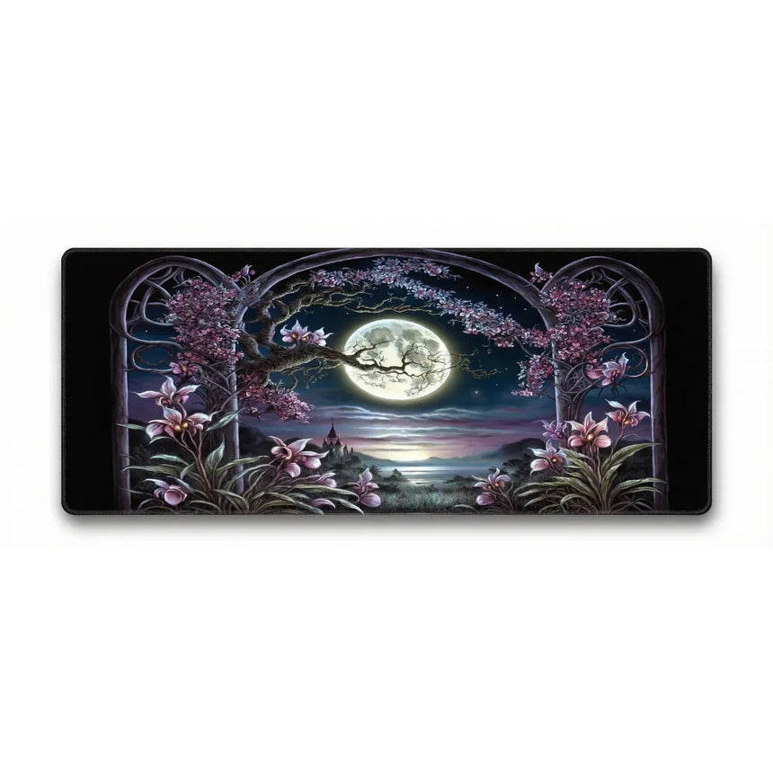 Gaming & Office Mouse Pad - Lunar Arch & Night Fantasy Landscape