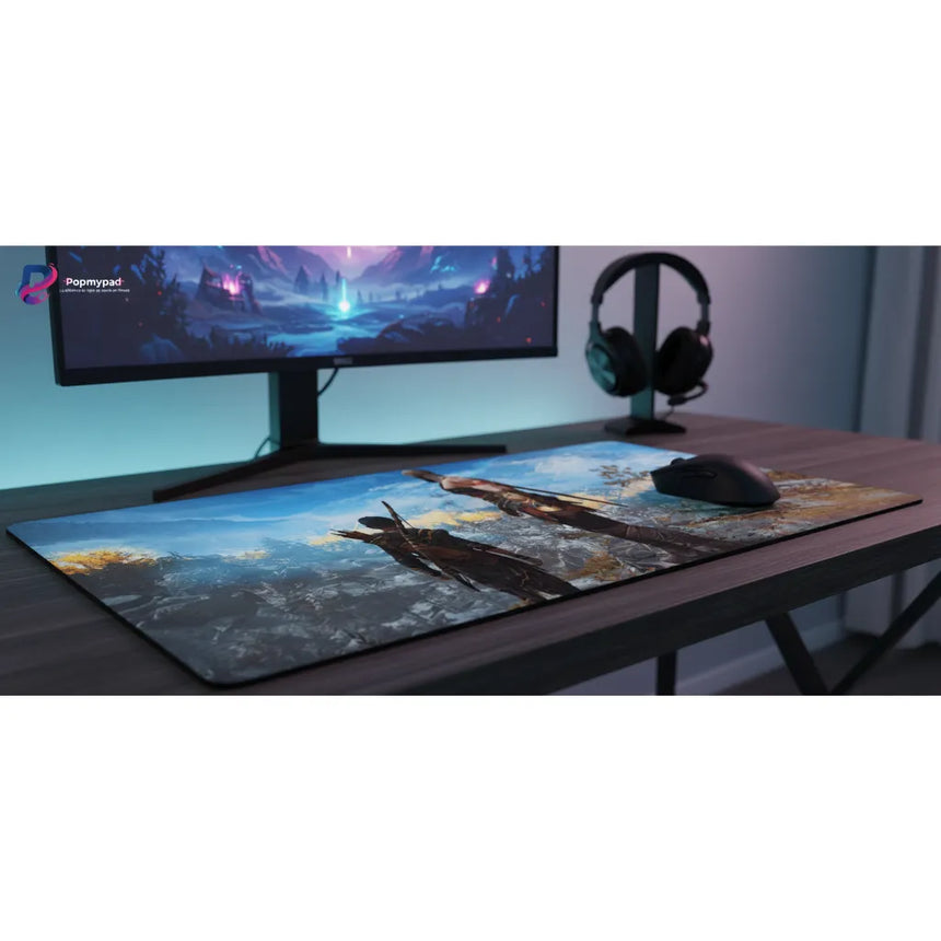 Tapis de Souris God of War - Kratos & Atreus | Édition Ultra-Précision Esport sur un bureau moderne