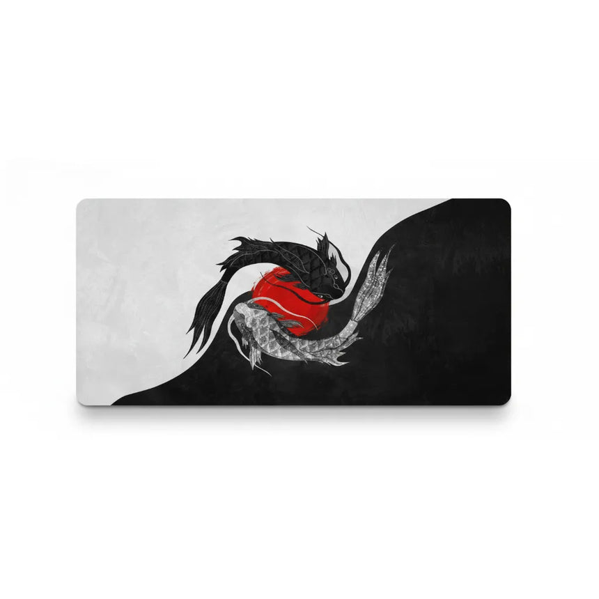 Japanese Mouse Pad — Zen Balance: Koi Carp & Rising Sun