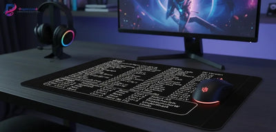 Mouse Pad with Desktop Shortcuts - Minimalist Design for Word & Excel