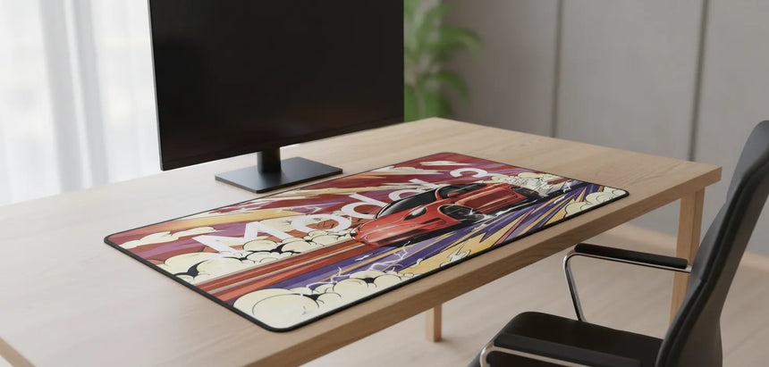 Tesla Model 3 Mouse Pad - Artistic Illustration Edition "Electric Speed"