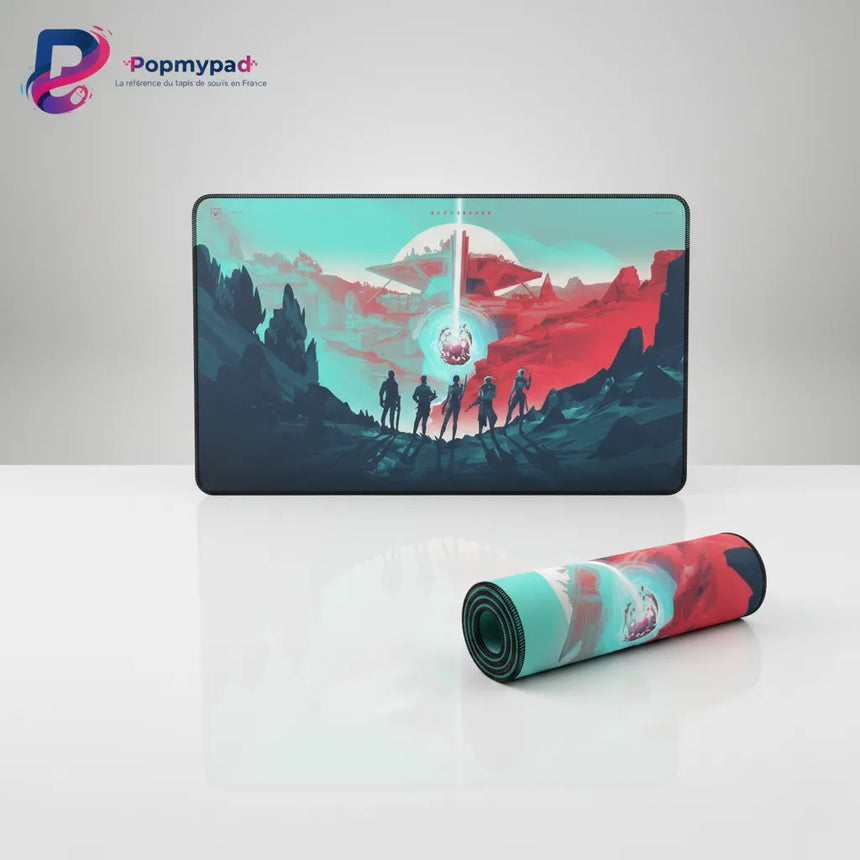 Tapis de Souris Valorant XXL - Édition Silhouettes Agents & Landscape Esport avec design vibrant et épique.