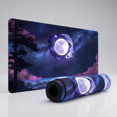 XXL Mouse Pad Celestial Balance — The Lunar Dance of the Koi Carp