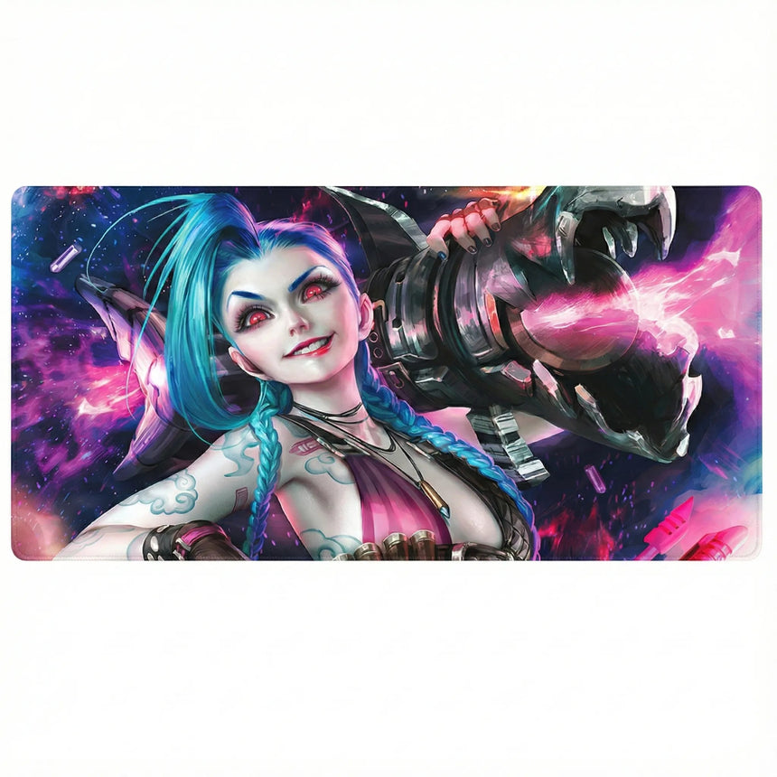 Tapis de Souris XXL Jinx - Édition Chaos Électrique | Performance Gaming avec un design inspiré de l'héroïne du gaming.