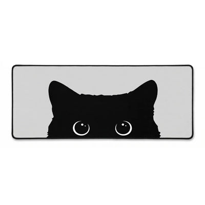 XXL Mouse Pad - Curious Black Cat Design
