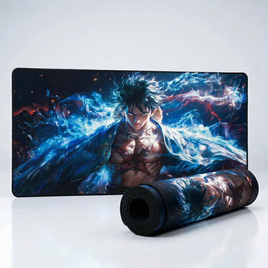 XXL One Piece Luffy Gear 5 "Divine Blue" Mouse Pad (900x400mm) - Ultimate Glide - PopMyPad