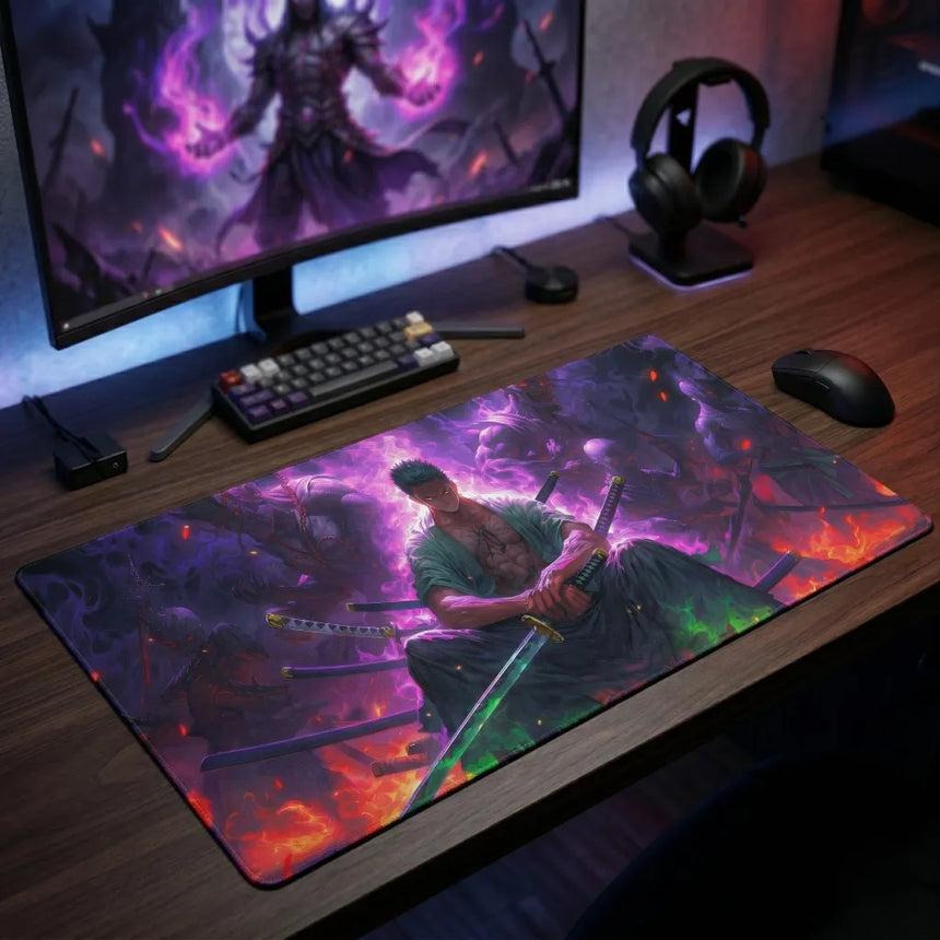 One Piece Roronoa Zoro Asura XXL Mousepad (900x400mm) - Esport Domination - PopMyPad
