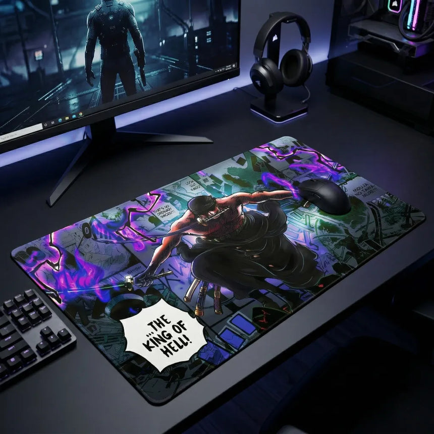 XXL One Piece Roronoa Zoro King of Hell Mouse Pad (900x400mm) - Total Domination - PopMyPad