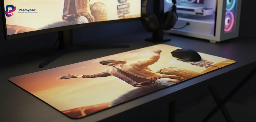 XXL Mouse Pad PUBG Helmet 3 Route 66 (900x400mm) - Ultimate Glide - PopMyPad
