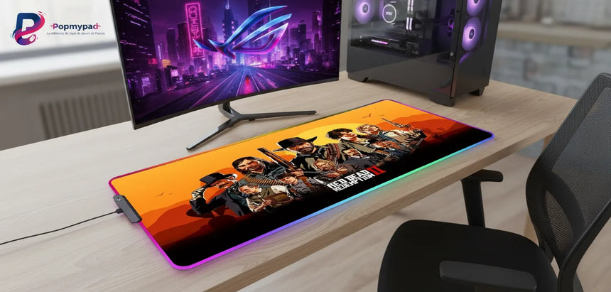 XXL RGB Red Dead Redemption 2 Gang Mouse Pad (900x400mm) - Gaming LED - PopMyPad