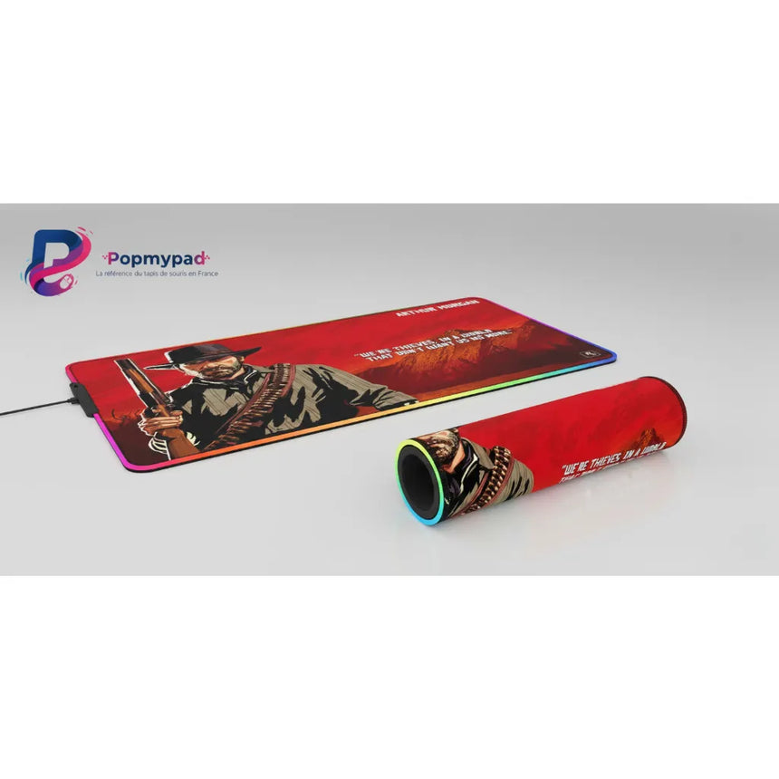 XXL RGB Red Dead Redemption Arthur Morgan Mouse Pad (900x400mm) - Gaming LED - PopMyPad
