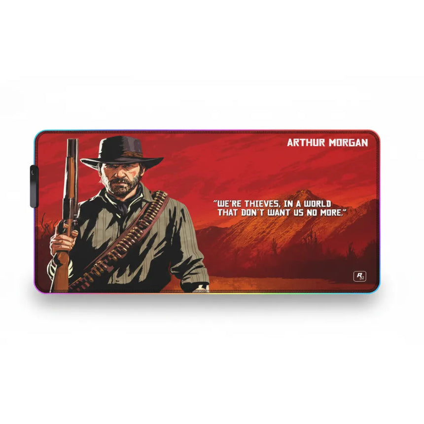 XXL RGB Red Dead Redemption Arthur Morgan Mouse Pad (900x400mm) - Gaming LED - PopMyPad