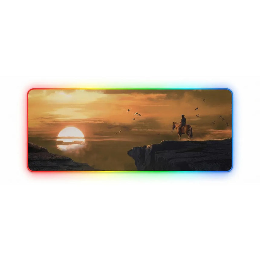 XXL RGB Red Dead Redemption Cowboy Mouse Pad (900x400mm) - Gaming LED - PopMyPad