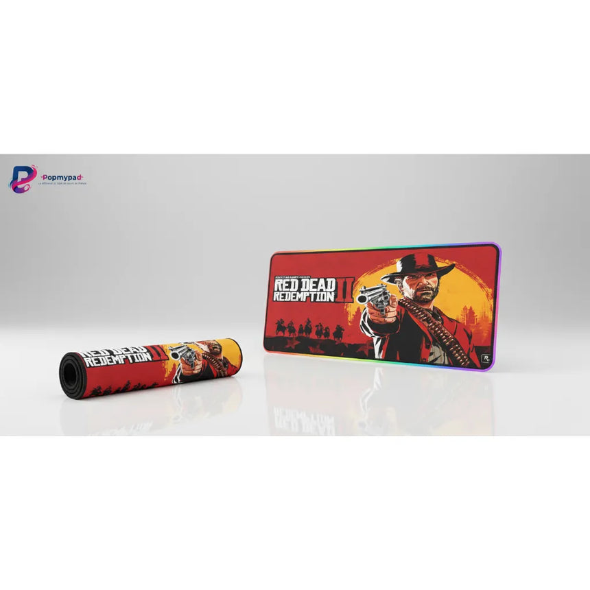 XXL RGB Mouse Mat Red Dead Redemption II Arthur Morgan (900x400mm) - Gaming LED - PopMyPad
