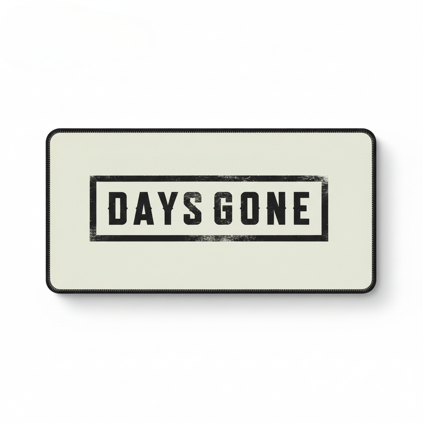 Tapis de souris Days Gone - Édition Survivor & Précision Esport avec logo noir sur fond crème.